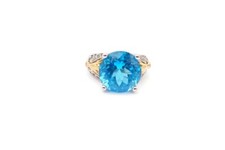 Sterling Silver 925 Blue Topaz Spinel Ring Size 8 B2