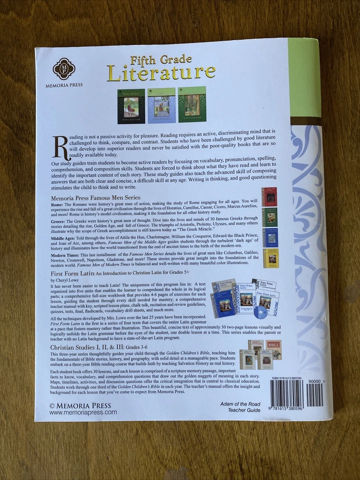 Adam of the Road Literature Study, Teacher's Guide, Memoria Press, Homeschooling - Image 2 of 2