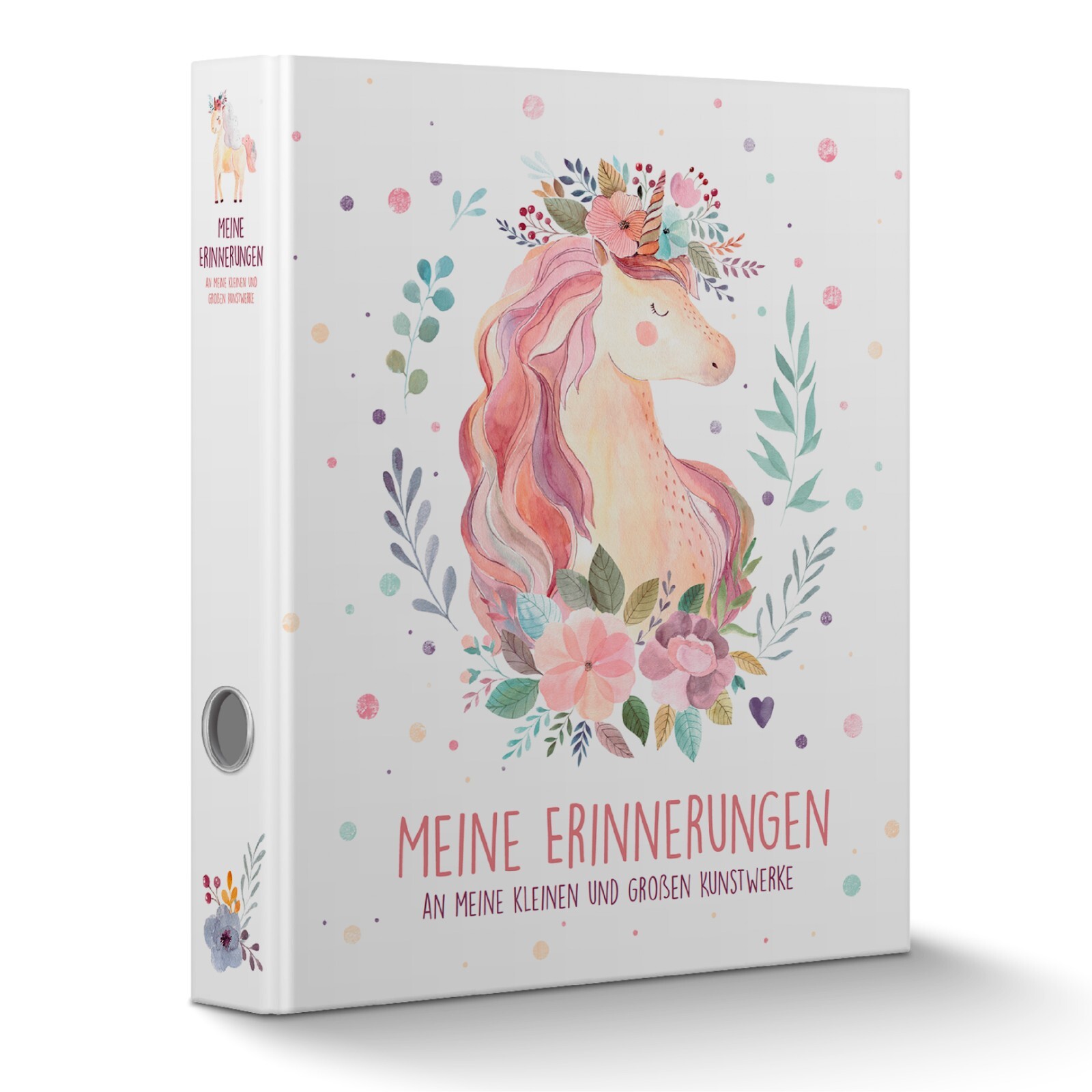 Kindergarten Sammelordner mit Einhorn-Motiv & Griffloch @CALLUNA