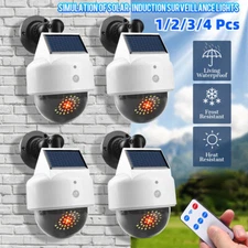 1-4PACK Solar Power PIR Motion Sensor Fake Camera Wall Light Outdoor Garden Lamp