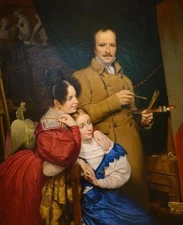 high quality oil painting 100% handpainted on canvas "the Artist and His Family"