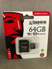 Brand New Sealed Kingston Tech 64GB Micro SDXC HD Video Card  Adaptor 80 MB/s