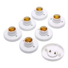 6PCS E27 Edison Screw Cap Socket Ceiling Light Bulb Holder' Fixing Base StaNI