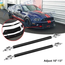 For Ford Mustang Adjust 10"-13" Black Bumper Support Bars Strut Tie Splitter Rod