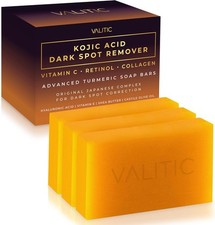 Kojic Acid Dark Spot Remover Soap Bars with Vitamin C, Retinol, Collagen,