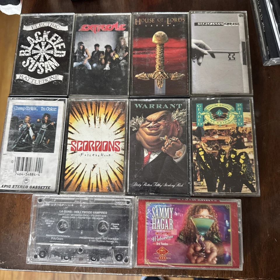 20 VTG Hair Metal Hard Rock AOR Cassette Tape Lot Warrant Scorpions Extreme Glam - Image 2 of 4