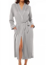 Ekouaer Kimono Robes for Women Long Lightweight Knit Bathrobe Shawl Soft Slee...