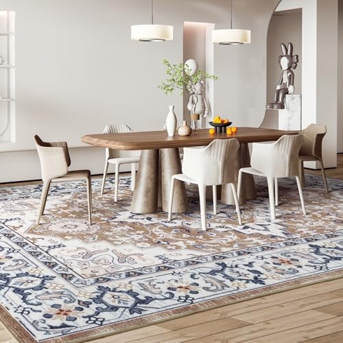  5x7 Area Rug for Living Room - Machine Washable Area Rugs, Super Soft Faux 