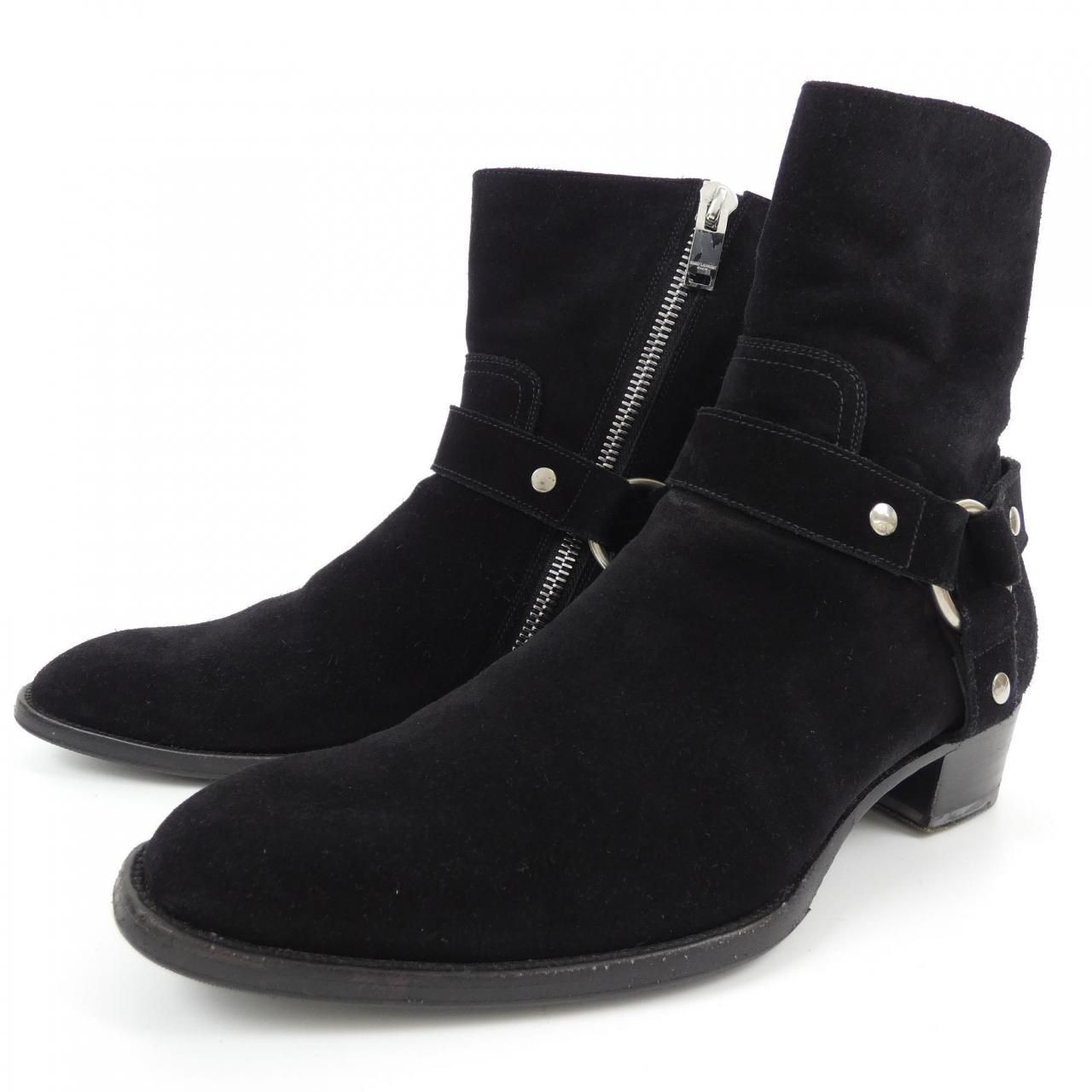 Stivali corti Saint Laurent neri con cerniera laterale taglia 41 uomo autentici