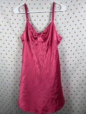 Victorias secret angels bow front pink medium slip sleep dress lingerie