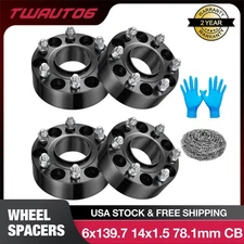 (4) 2" Inch 6x5.5 Hubcentric Wheel Spacers For Chevy Silverado 1500 GMC Sierra