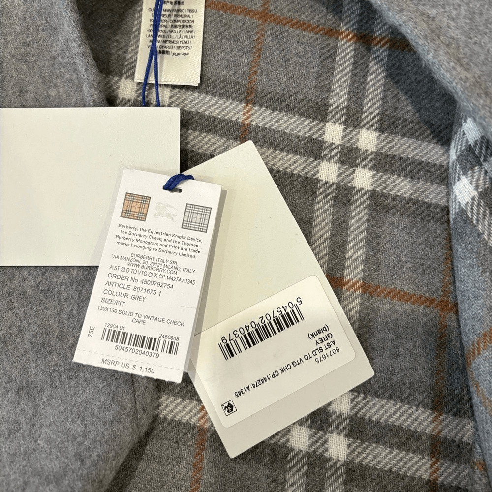 Burberry Check Wool Reversible Cape image 9