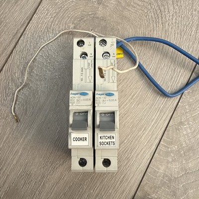 Hager 32A Curve B 6kA 30mA RCBO Typ AC ADN132 X2