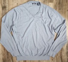 IZOD Men's V-Neck Sweater Size XL Light Blue Soft Cotton Blend Pullover