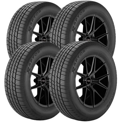 (QTY 4) 235/55R18 Riken Raptor VR 100V SL Black Wall Tires