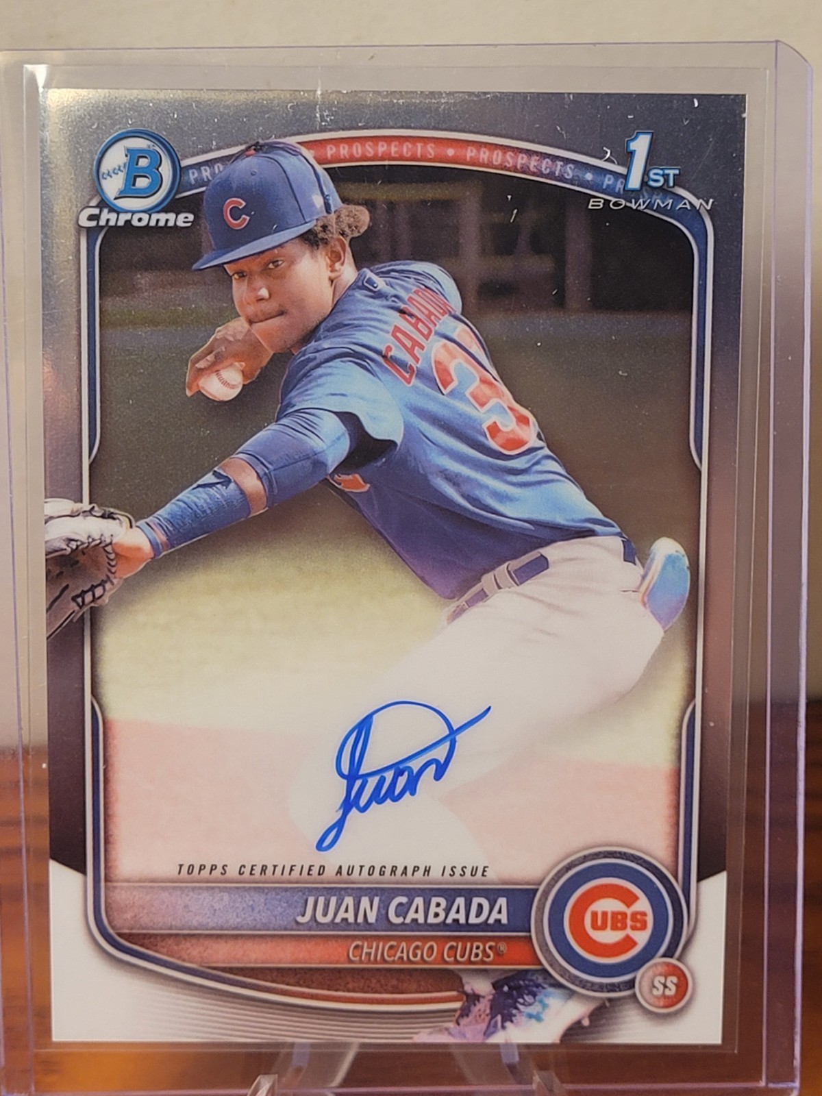 2025 Bowman Chrome Juan Cabada 1st Prospect Auto Chrome Cubs #CPA-JC