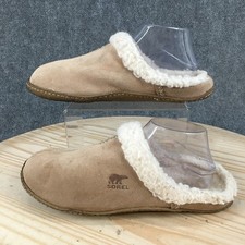 Sorel Slippers Womens 10 Nakiska Cozy Slip On Flat Mules NL1612-212 Beige Suede