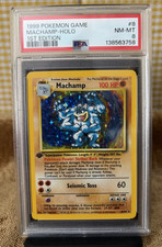 1999 POKEMON 1ST EDITION BASE SET UNLIMITED MACHAMP HOLO #8 PSA 8 NM-MT