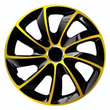 Tapacubos Universales 17 STIG Extra Juego 4 Bicolor ABS Dorado Negro