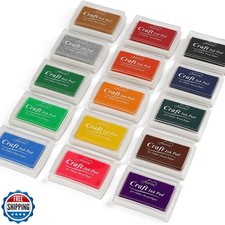 NIUBIER 15 Colors Craft Ink Pads, Washable Finger Stamp Pad for K
