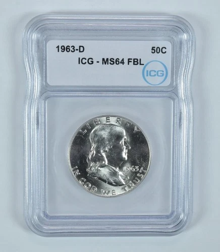 1963-D Franklin Half Dollar MS64 FBL ICG *6454