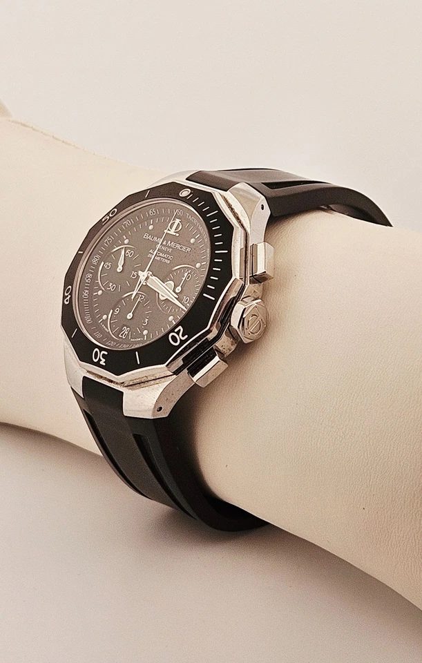 Baume & Mercier Riviera men's black dial automatic men's watch 43mm - Image 3 of 4