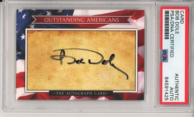 SENATOR ROBERT BOB DOLE SIGNED OUTSTANDING AMERICANS CARD PSA DNA COA AUTOGRAPH