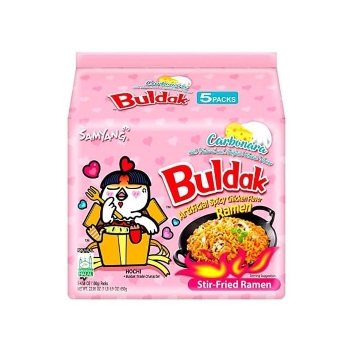 SAMYANG Buldak Carbonara (Fideos instantáneos) - 130g x 5 paquetes