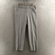 Talbots Hampshire Ankle Pants Womens 8 White Polyester Blend Mid Rise Flat Front