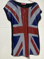 Rare Butler & Wilson Union Jack Sequin Dress Queens Jubilee Patriotic UK 10 38 S