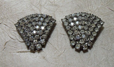 Vintage Bluette Clear Rhinestone Shoe Clips Made in France