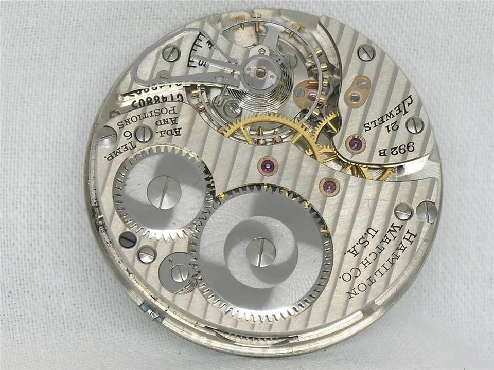 RELOJ BOLSILLO VINTAGE 16S HAMILTON 992B 21 JOYAS FERROCARRIL MOVIMIENTO Y ESFERA ¡FUNCIONA! Foto 4 de 4