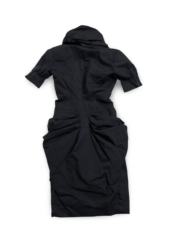 All Saints Y2K Vintage Ketty Dress Black Ruched Ruffle / XS - Image 2 of 4