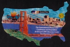 $5. International Phone Card Expo (04/95) San Francisco Die-Cut USA Phone Card