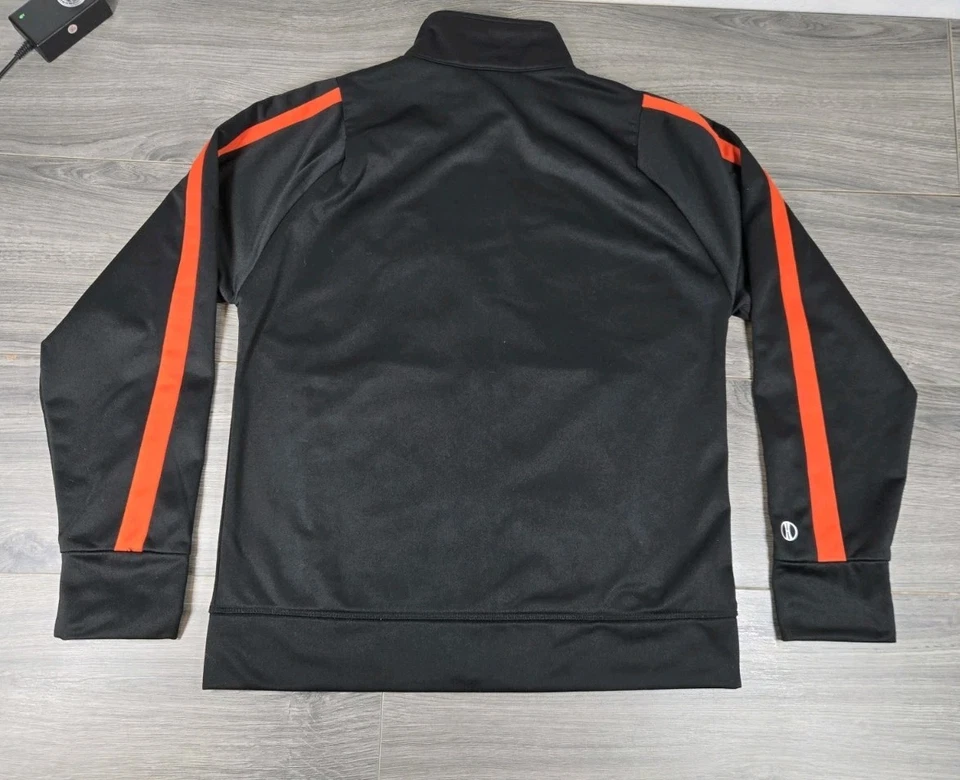 Chaqueta de baloncesto Mediapolis para dama mediana negra holloway corta con cremallera Foto 3 de 4