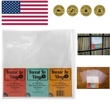 100 Clear Plastic Protective LP Outer Sleeves 3 Mil. Vinyl Record Sleeves Alb...