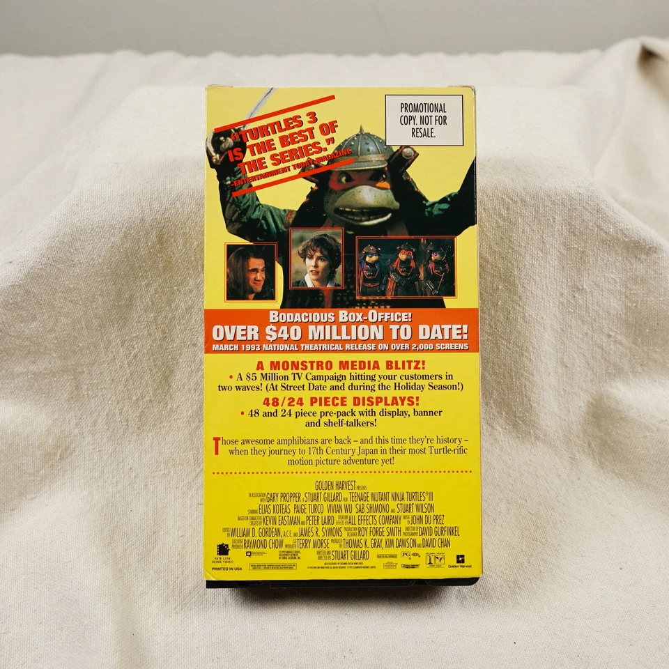 Teenage Mutant Ninja Turtles 3 VHS Promo Screener Dealer Promotional Copy III - Image 2 of 4