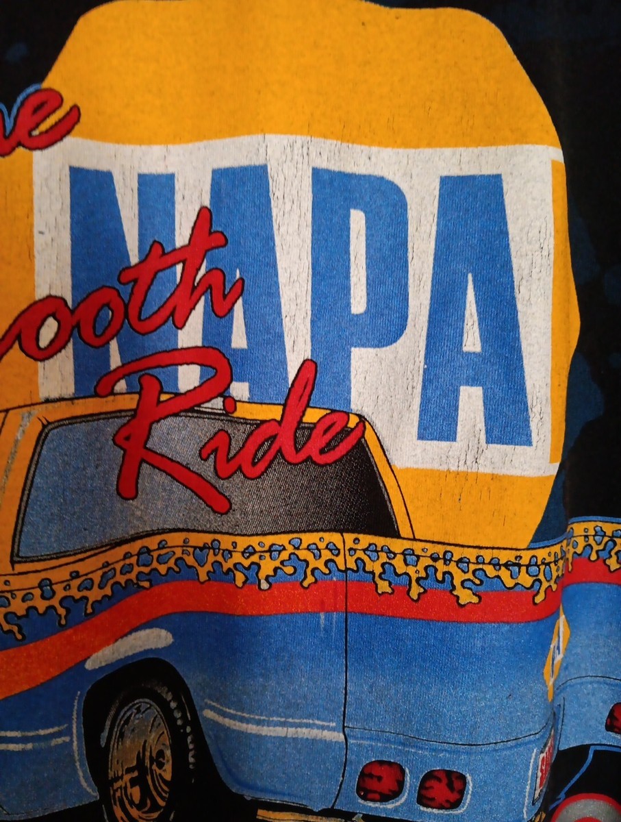 VTG Jerzees NAPA T-Shirt Sz L Black One Smooth Ride Sensa VTG Jerzees NAPA T-Shirt Sz L Black One Smooth Ride Sensa