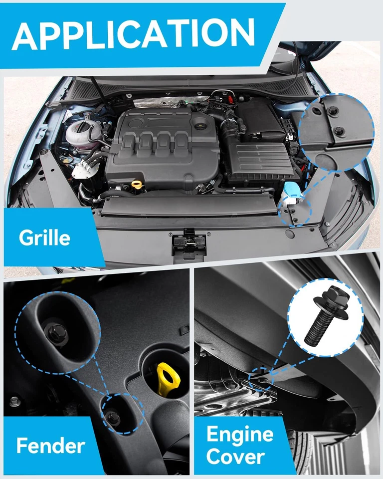 35PCS Car Clips Fasteners Kit Front Engine Splash Shield Bolts Bumper Retainer - Imagem 3 de 4