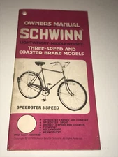 SCHWING 3 SPEED COASTER BRAKE MODELS OWNER MANUAL VINTAGE