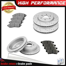 Front & Rear Drilled Rotors Brake Pads for Nissan Xterra Frontier Suzuki Equator