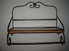 Longaberger Foundry Wrought Iron Utility Wall Shelf Towel Bar Basket Holder