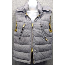 Gant Rugger Gilet Vest - Gray, Puffer Waistcoat, Hood, 2-way Zip, Wool, Down, S