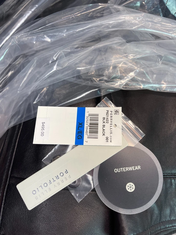 MSRP PERRY ELLIS PORTFOLIO REAL LAMB LEATHER OPEN BOTTOM LINED JACKET S-XXL - Image 3 of 4