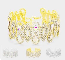 Crystal Rhinestone Evening Bridal Teardrop Infinity Marquise Link Chain Bracelet