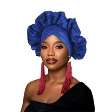 African Wedding Party Headwear Bonnet Nigerian Pleat Headwrap Women Headband Hat