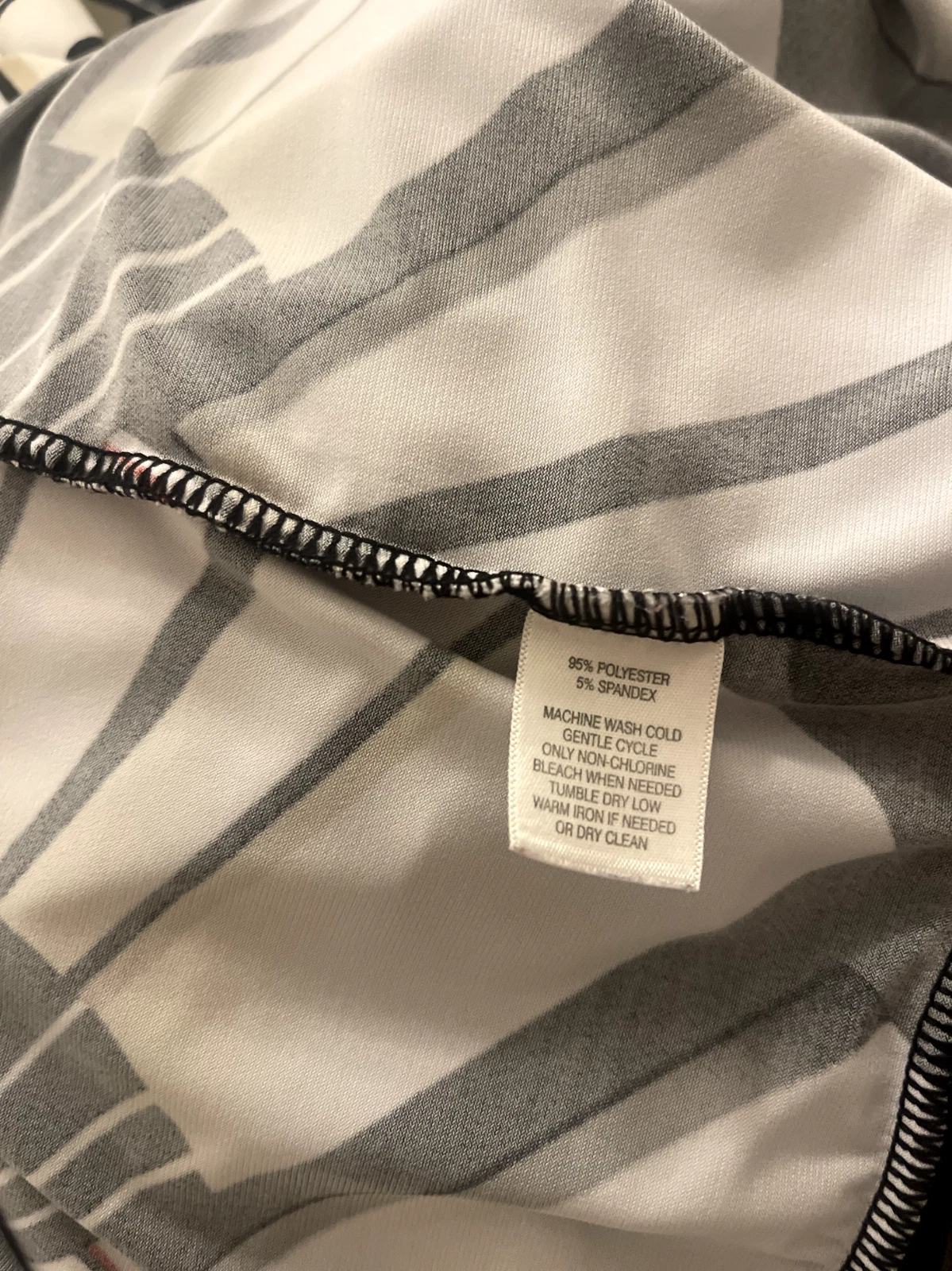 VETEMENTS Abito in jersey sexy WHITE HO BLACK MARKET Geo astratto beige nero taglia XS Y2K