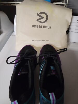 pair of omega walk Women shoes Purple Turquise black white