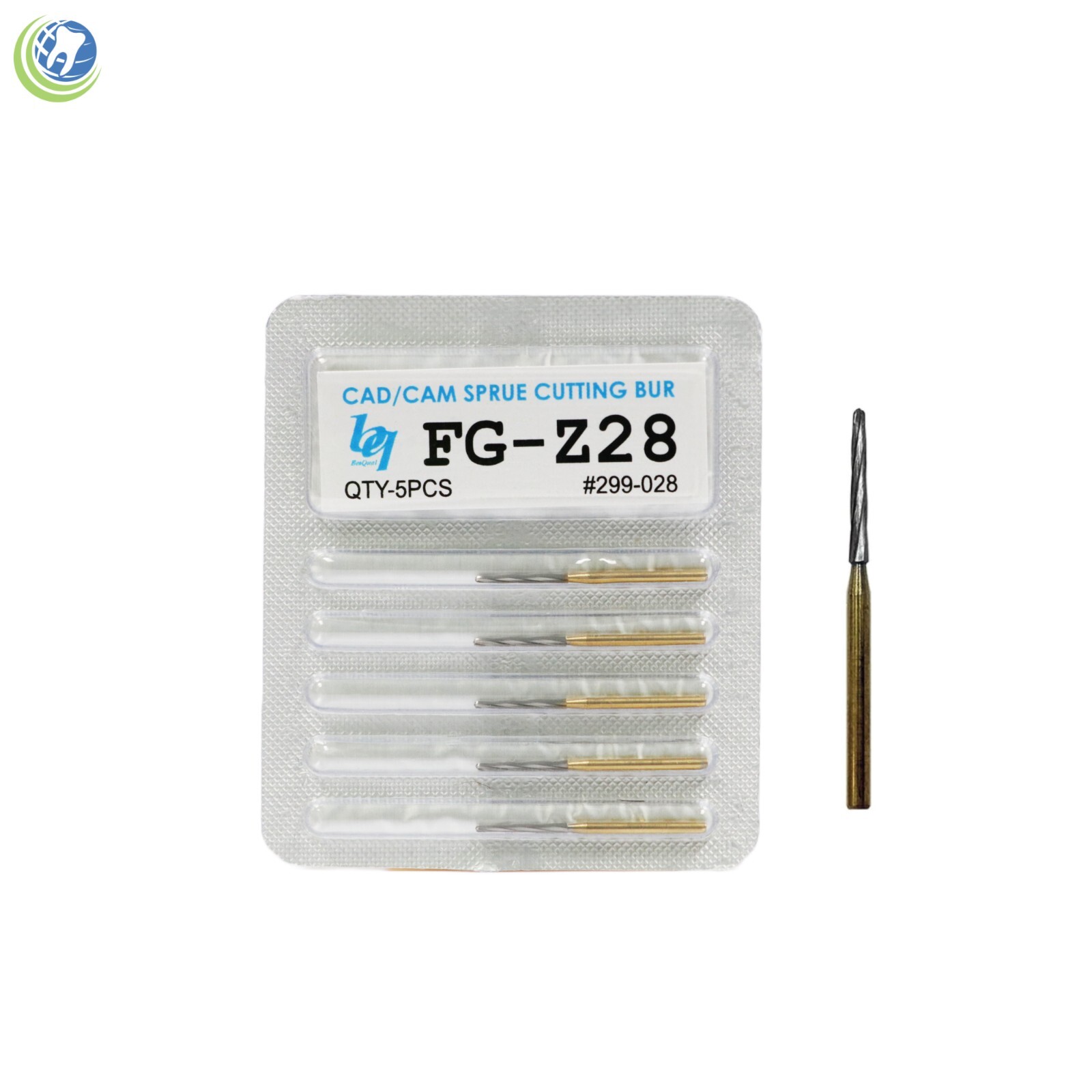 Zirconia Unsintered CAD/CAM Sprue Titanium Cutting Bur FG-Z28 (5 Pkg ...