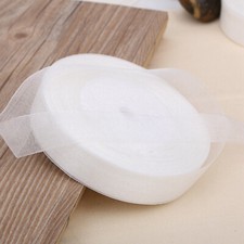 50 Yards 3/4" 20mm White Wedding Crafts Sheer Organza Ribbons Bows Wedding